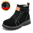 Kids Unisex High Top Fur And Laces Design Leather Shoes childrensterritory