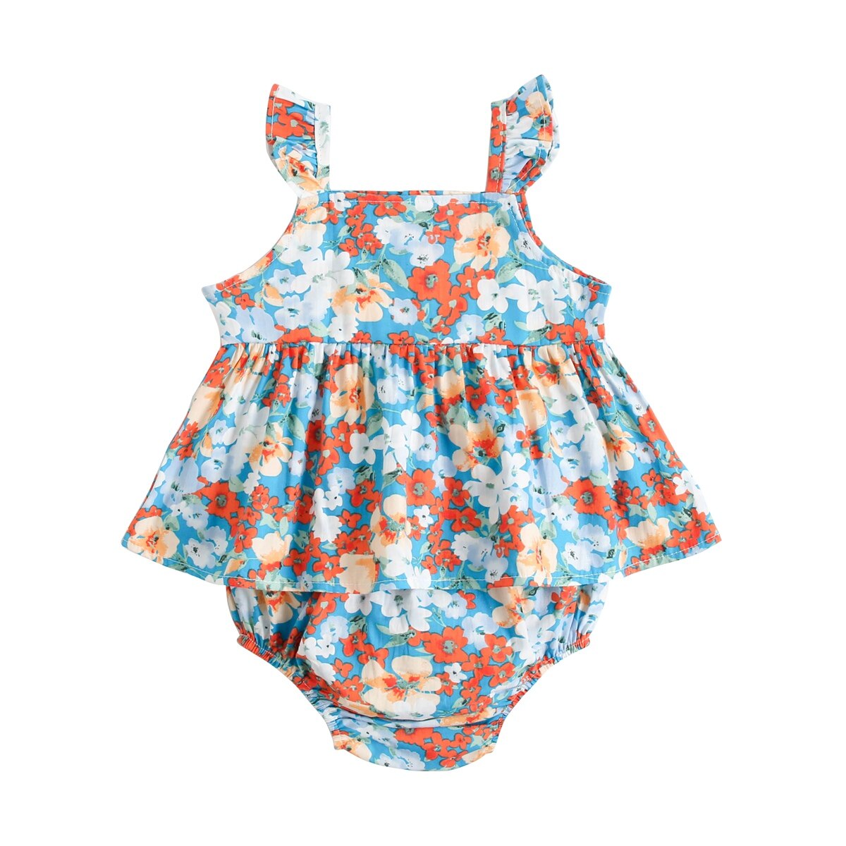 Baby Girls Floral Sleeveless Tops + Shorts Clothing Set childrensterritory