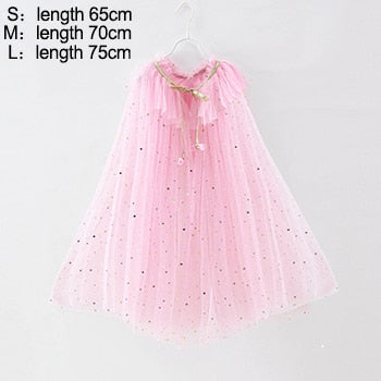 Multicolor Blingbling Fairy Princess Cape for Halloween Party childrensterritory