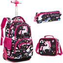 Kids 16-inch Rolling Luggage Bags School Backpack Set childrensterritory