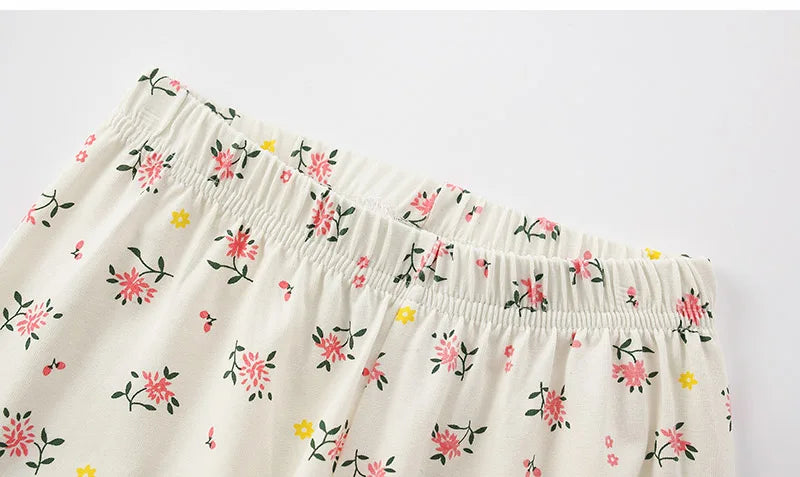 Kids Girls Rabbit T-shirt Floral Leggings Summer Outfit Sets childrensterritory
