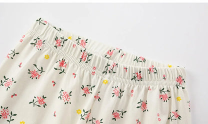 Kids Girls Rabbit T-shirt Floral Leggings Summer Outfit Sets childrensterritory