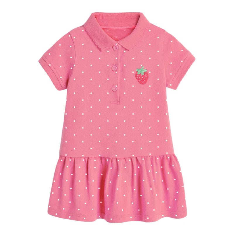 Kids Girls Cute Print Summer Casual Cotton Dresses childrensterritory