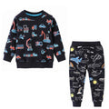 Kids Boys Cartoon Dinosaur Design Long Sleeve Tracksuit Sets childrensterritory