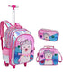 3D Unicorn Design Kids Girls School Trolley Backpack Set childrensterritory