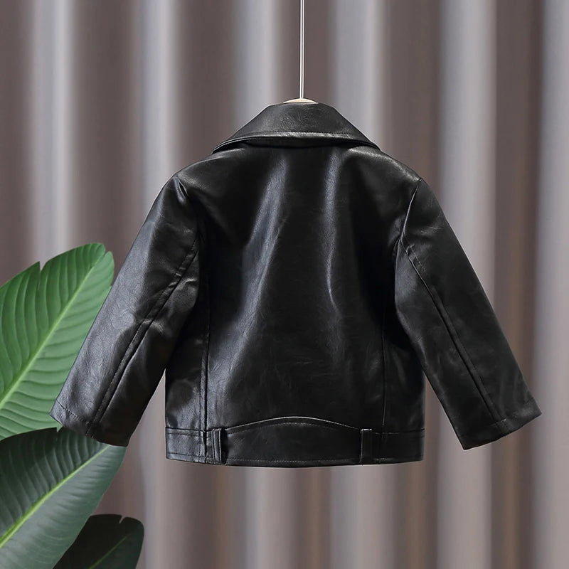 Zipper Design PU Leather Jacket for Baby/Kids childrensterritory