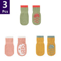 Cute Pattern: 3 Pairs/lot Anti-Slip Baby Cotton Socks childrensterritory