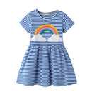 Little Girls' Rainbow Striped Casual Summer Dress childrensterritory
