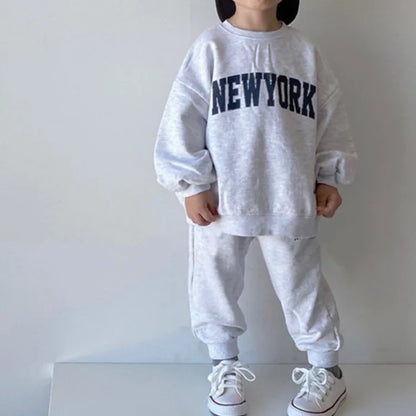 Letter Printed Toddler Sweatshirt + Trousers Clothing Set childrensterritory
