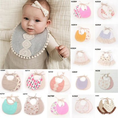 Baby Tassel Double-deck Bib | Cotton Linen Burp Cloths childrensterritory