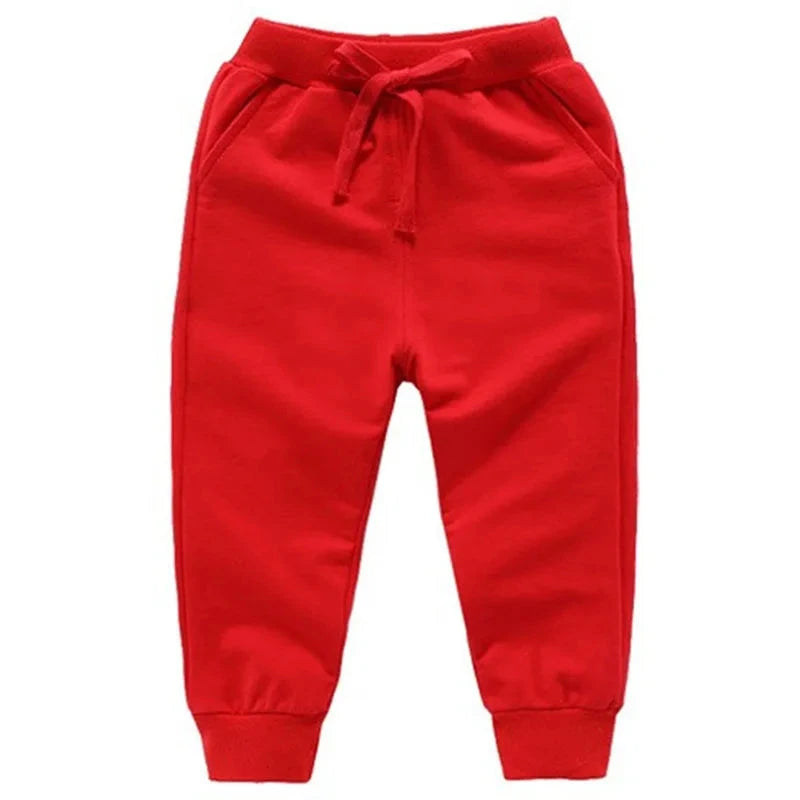 Warm Solid Pattern Casual Cotton Sports Pants for Kids childrensterritory