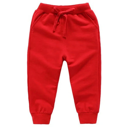 Warm Solid Pattern Casual Cotton Sports Pants for Kids childrensterritory