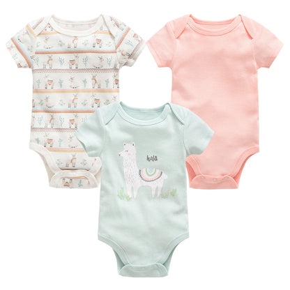 6 pcs/lot Baby Girls Cartoon Print Bodysuits for Summer childrensterritory