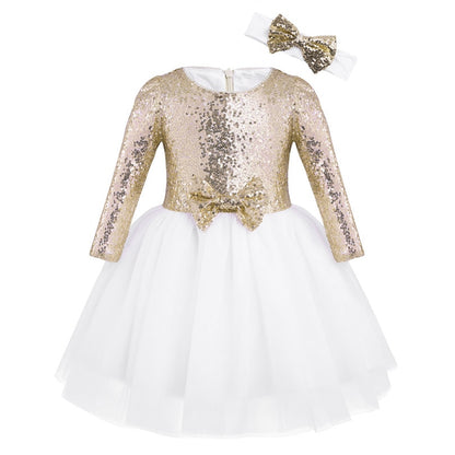 Flower Sequins Formal Dresses for Kids Girls Birthday/Baptism childrensterritory