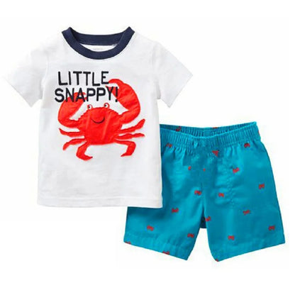 Kids Boys Cartoon Letter Design T-Shirt and Pant Suit childrensterritory
