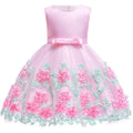 Sleeveless Bow Lace Design Girls Party Dresses childrensterritory