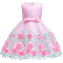 Sleeveless Bow Lace Design Girls Party Dresses childrensterritory