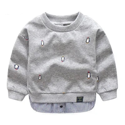 Cartoon Animal Print Patchwork 2 Pcs Sweatshirt For Kids childrensterritory