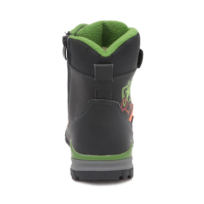 Boys Mid-Calf Black Leather And Rubber Winter Shoes childrensterritory