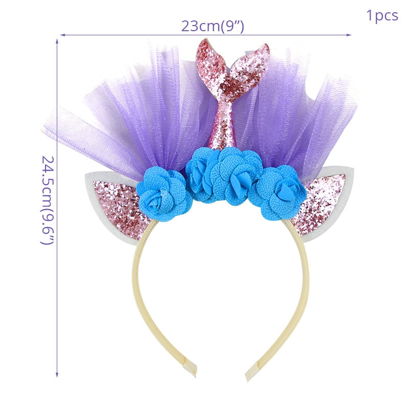 Mermaid Tail Party Headband Photo Props for Girls childrensterritory