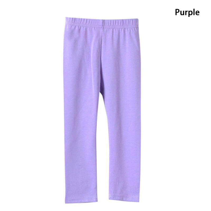 Kids Girls Candy Color Soft Elastic Cotton Leggings/Trousers childrensterritory