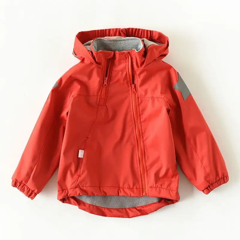 Double-Deck Windproof Inner Polar Fleece Kids Jacket childrensterritory