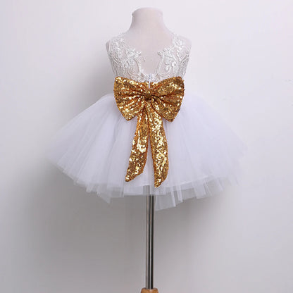 Kids/Baby Girl Sequins Bow-knot Party Dresses