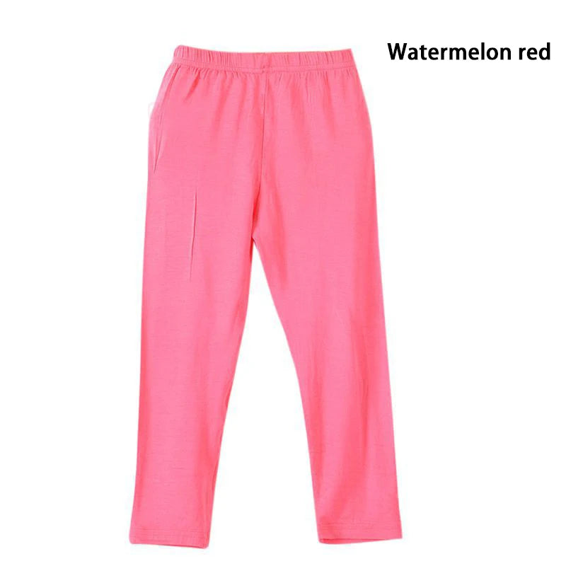 Kids Girls Candy Color Soft Elastic Cotton Leggings/Trousers childrensterritory