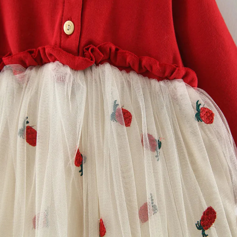 Baby Girl First Birthday Red Princess Dress childrensterritory
