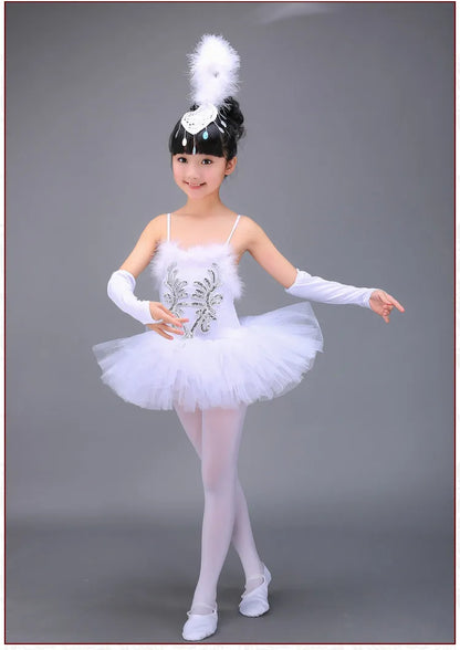 Professional White Ballerina Dancing Costumes for Girls