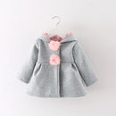 Toddler Girls Rabbit Ear Hooded Cotton Outerwear childrensterritory