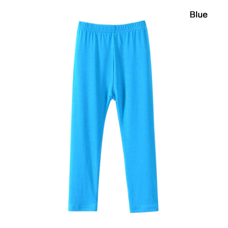Kids Girls Candy Color Soft Elastic Cotton Leggings/Trousers childrensterritory