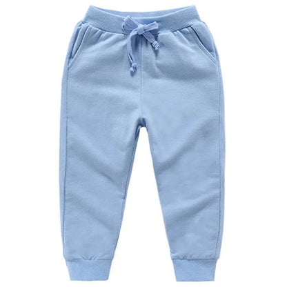 Warm Solid Pattern Casual Cotton Sports Pants for Kids childrensterritory