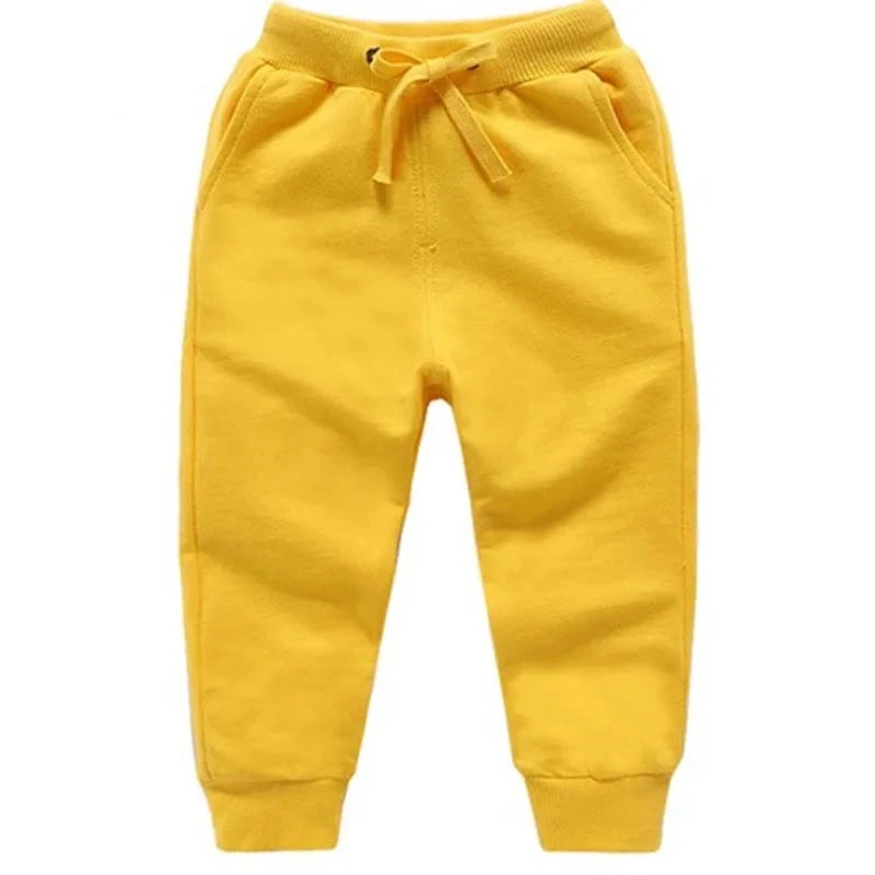 Warm Solid Pattern Casual Cotton Sports Pants for Kids childrensterritory