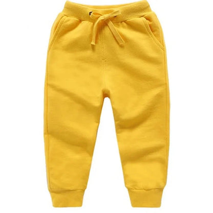Warm Solid Pattern Casual Cotton Sports Pants for Kids childrensterritory