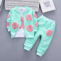 Toddler Girls Floral Design Three-piece Warm Cotton Clothing Set childrensterritory