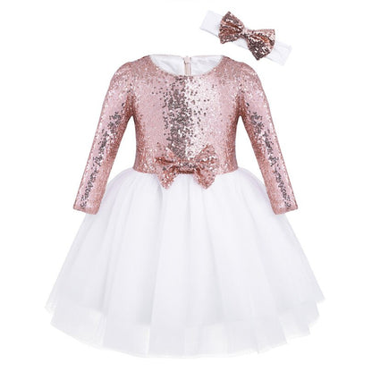 Flower Sequins Formal Dresses for Kids Girls Birthday/Baptism childrensterritory
