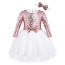 Flower Sequins Formal Dresses for Kids Girls Birthday/Baptism childrensterritory