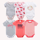 6 pcs/lot Baby Girls Cartoon Print Bodysuits for Summer childrensterritory