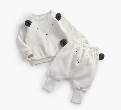 Animal Printed 2Pcs Casual Warm Baby Clothes Sets Tops + Pants childrensterritory