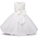 Sleeveless Bow Lace Design Girls Party Dresses childrensterritory