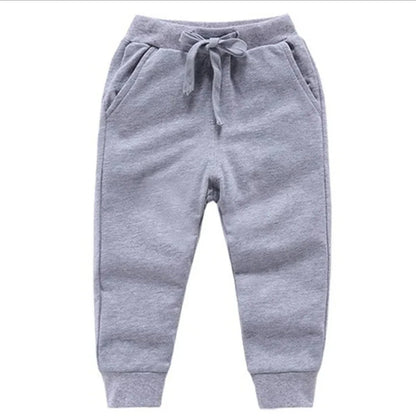 Warm Solid Pattern Casual Cotton Sports Pants for Kids childrensterritory