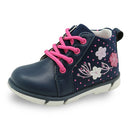 PU Leather Ankle Boots with Flower Pattern for Kids Girls childrensterritory