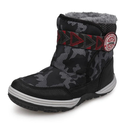 Kids Printed Warm Snow Shoes With Fur Design childrensterritory