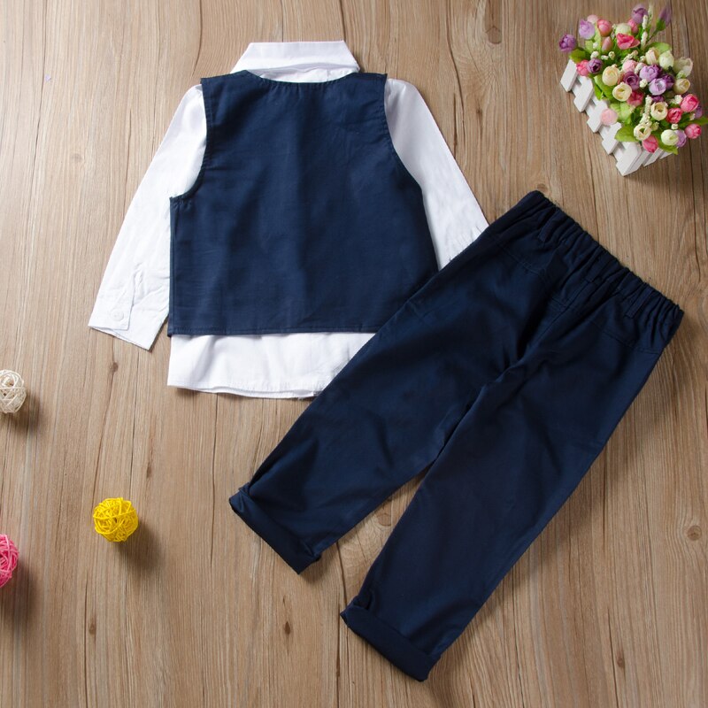 Solid 3PCS Formal Clothing Set for Kids Boys childrensterritory