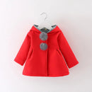 Toddler Girls Rabbit Ear Hooded Cotton Outerwear childrensterritory