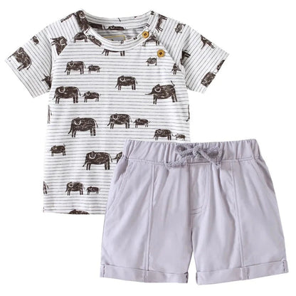 Kids Boys Short Sleeve Cartoon Print Clothing Sets childrensterritory