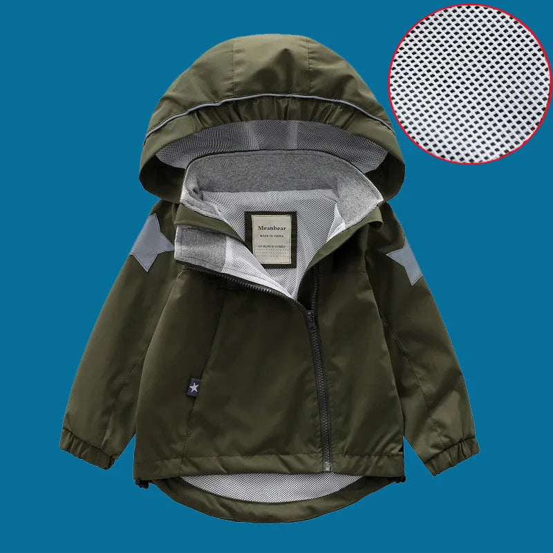 Double-Deck Windproof Inner Polar Fleece Kids Jacket childrensterritory