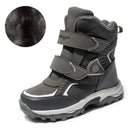 Boys Classic Style Hooks And Loops Leather Snow Boots childrensterritory