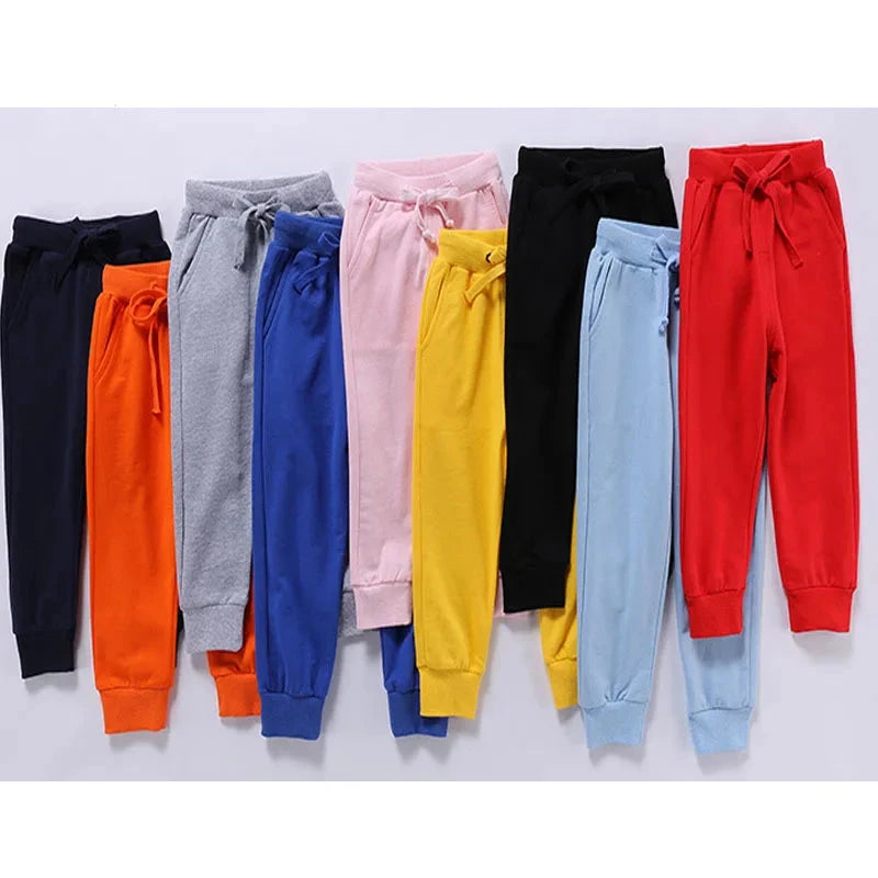 Warm Solid Pattern Casual Cotton Sports Pants for Kids childrensterritory